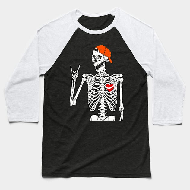 Halloween Shirts For Boys Kids Girl Rocker Skeleton Hand Rock On Costume Baseball T-Shirt by saugiohoc994